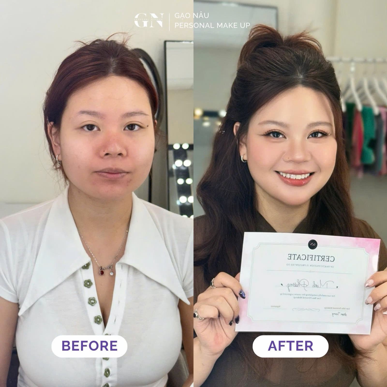 Makeup and styling before after at Gạo Nâu — sample 3
